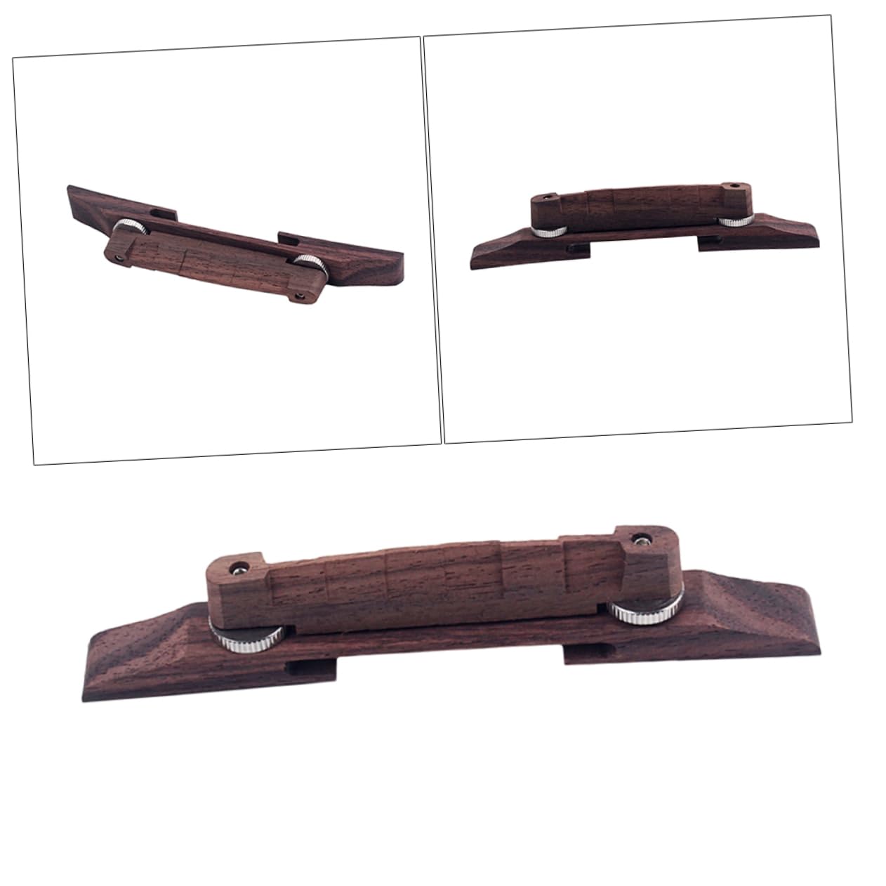 VICASKY 3 Piezas puente de guitarra para bajo puente de rodillos de guitarra puente de bajo Puente de guitarra con puente de guitarra de palisandro De madera Brown