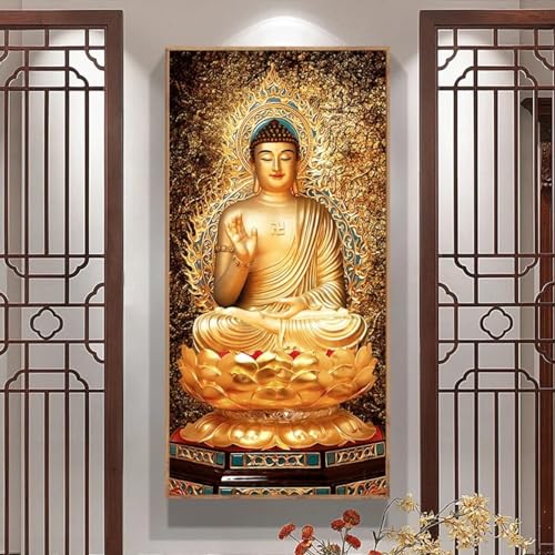 Impression d'images de Bouddha doré grand format toile sans cadre
