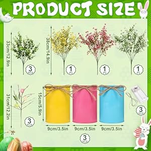 Easter Decorations for Home Artificial Flowers with Vase Easter Centerpieces for Tables Farmhouse Coffee Table Decor with 3 Egg Picks, 3 Eucalyptus, 3 Fake Flowers, 3 Metal Vase and 3 LED Light String Easter Decorations for Home Artificial Flowers with Vase Easter Centerpieces for Tables Farmhouse Coffee Table Decor with 3 Egg Picks 3 Eucalyptus 3 Fake Flowers 3 Metal Vase and 3 LED Light String