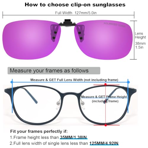 Image of MONICE Fishing Clip on Flip up Polarized Sunglasses Fit Over Prescription Glasses Driving UV Protection Gift Men Women