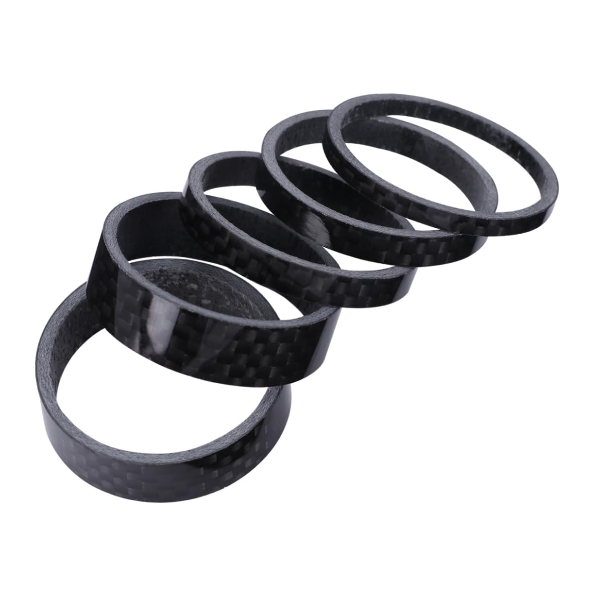 balacoo 1 Set 5pcs Carbon Fiber Fork Washer Spacers Colored Carbon Fiber Tube Accessories Forks Gasket Headset Spacer Light Front Carbon Fiber Bicycle Cushion Carbon Fiber Bike Black