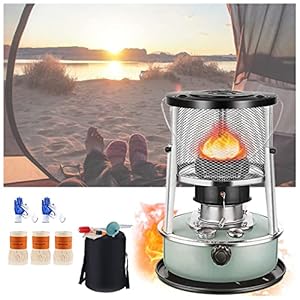 Camping Outdoor Kerosine Wick Heaters Kachel 4.5L Draagbare Kerosine Convectie Heater 9000 BTU, Niet Elektrisch, Brandstofzuinig, Verstelbare Vlam, voor Indoor Koken Kerosine Heater