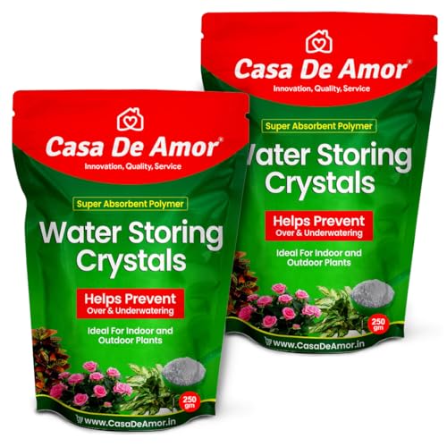 Image of Casa De Amor Water Storing Crystals | Water Retaining Super Absorbent Polymer for Plant, Soil Mixing and Hydroponics Gardening, Lucky Bamboo Plant (500 gm)