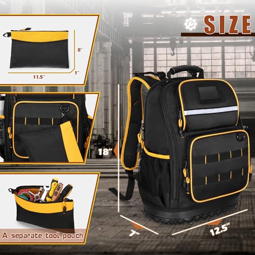 Marscamd Tool Backpack with Hard Bottom