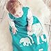 FERGRELM Wee Urban Baby and Toddler Sleeping Bag, Baby Sleeping Sack, Cozy Basics Brand 4 Season, Premium Cotton Blend (Aqua Elephant, Large 18-36m)