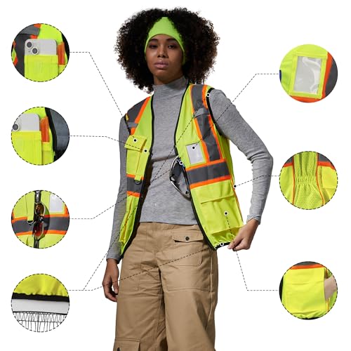 Image of AYKRM 11 color Ladies High Vis Reflective Safety Vest for Women