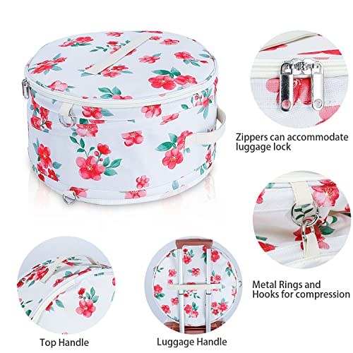 Tuferia Hat Box - Round Hat Storage Box With Dustproof Lid - Travel Hat Bag For Women And Men - Travel Hat Storage Container Suitable For Large Round Hats - (15.7) X (15.7) X (8) Inches (Ivory) #TOP3