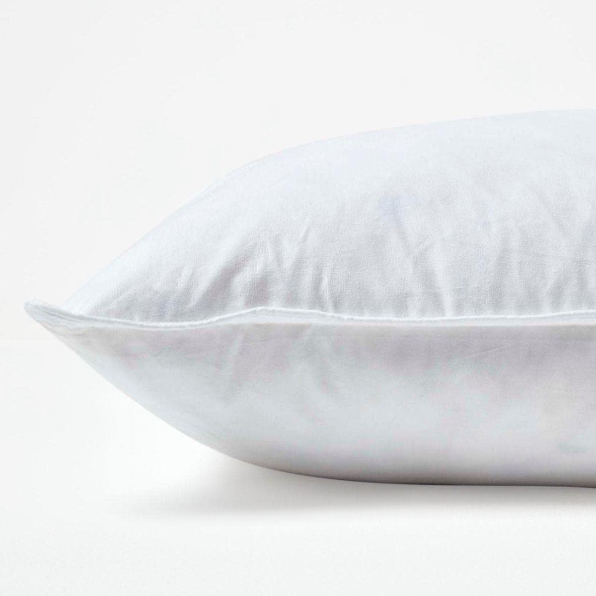 HOMESCAPES Oreiller en Duvet de Canard et Coton, 65 x 65 cm, Oreiller Naturel Souple Hypoallergénique Anti-acariens