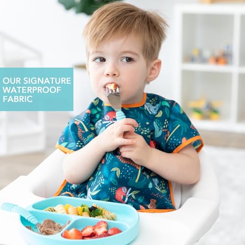 Bumkins Bibs - Toddler Bibs, Waterproof, Large for 1-3 Years, Short Sleeve3