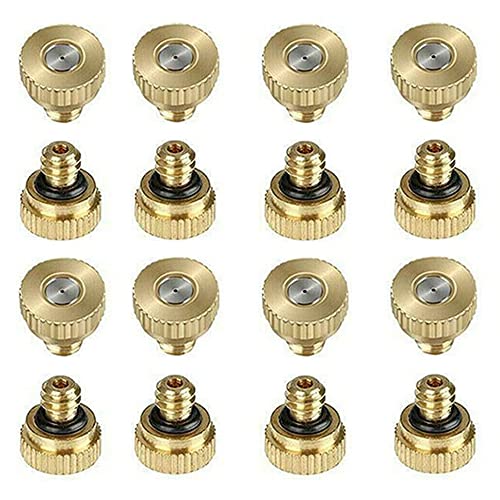 15 Stück Messing Nebeldüsen, Misting Düsen, Sprühnebel Düsen, Garten Bew Sserung Sprühdüse, Messing Sprühdüse, 0,3 mm, für Outdoor Kühlsystem und Gewächshaus Landschaftsbau Staubschutz (Brass)