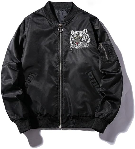Men's Spring Autumn Embroidered Baseball Jacket Coat