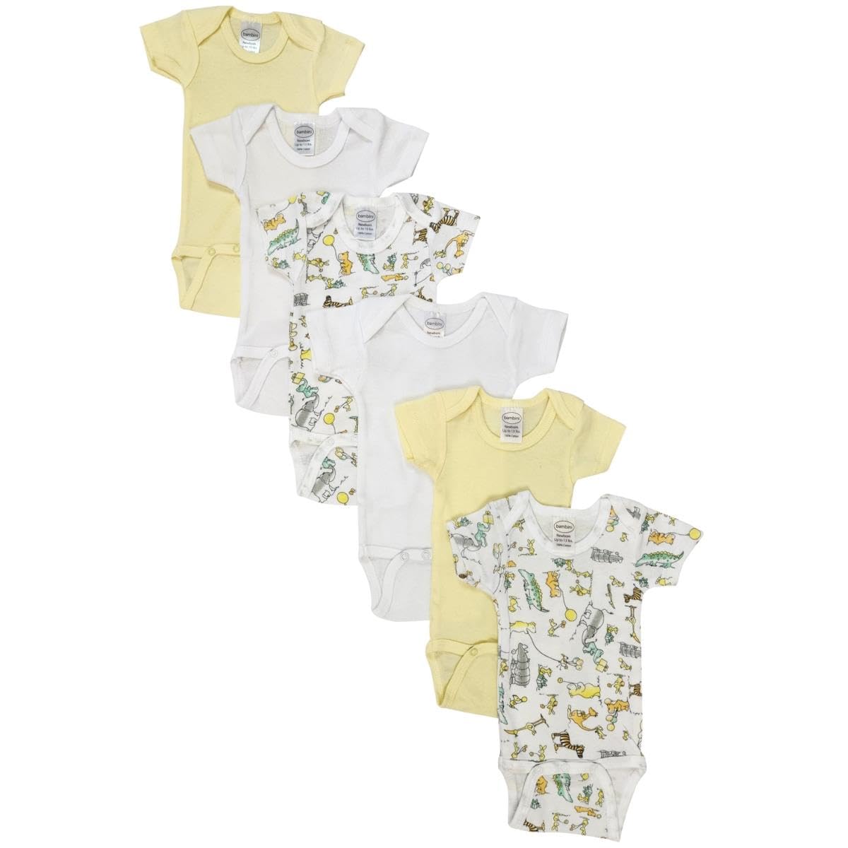 Bambini NC-0416M Unisex Baby 6 Piece Layette Sets, White - Medium