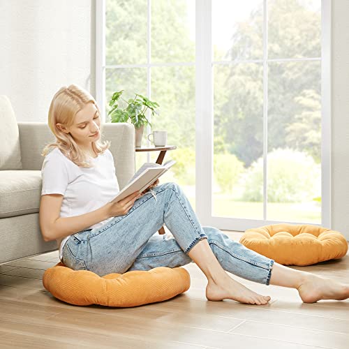 image for Degrees of Comfort Floor Cushion Pillow Set of 2, Round Large Pillows 