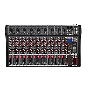 WanuigH Audio Mixer 16-kanaals Professional DJ Studio Live Studio Audio Mixer Sound Console Eenvoudige bewaking en…