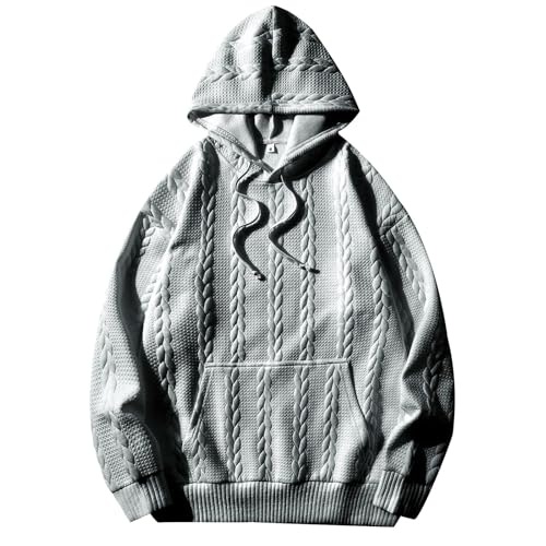 Knit Hoodies for Men Fashion Pullover Shirt Long Sleeve Men's