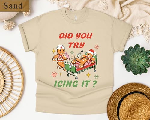 Did You Try Icing It Shirt, Funny Santa Xmas Sweatshirt, Merry Christmas Shirt, New Year Holiday Sweater, Funny Christmas Gift, Gingerbread Xmas Shirt, Gingerbread Lover Gift, Oversize Sweatshirt4