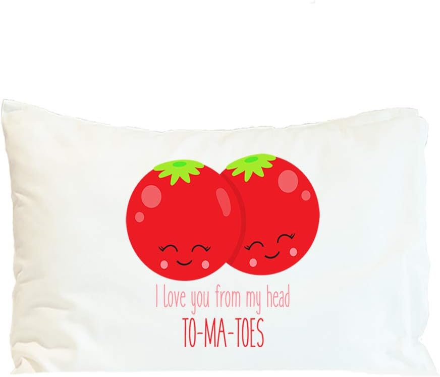 Style In Print Custom Pillow Case Love Tomatoes Sign Vegetables Food and Beverages Polyester Home Decor Bed Pillow Covers Personalized Text Here 30x20 Inches