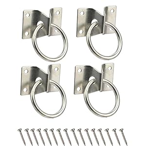 4PCS Cross Tie Ring for Horse,Block Tie Ring Hitching Ring with Screws for Horse Stall Stable