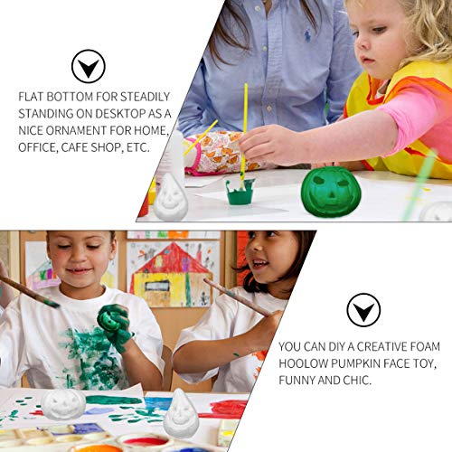 Healifty 3 peças de abóbora de espuma de artesanato branca Jack-O-Lantern modelagem, isopor, abóbora