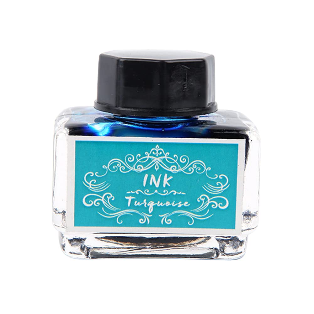 Surakey 15ML Feather Pen Ink Fountain Dip Pen Ink, Calligraphy Dip Pens, Carbon-Free Colorful Inks for Art, Painting, Writing, Signatures,Graffiti