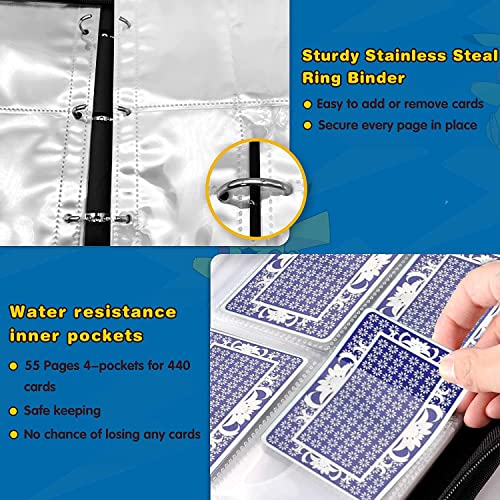 Fichário de cartões colecionáveis ​​para colecionador, suporte para livro de cartões com 4 bolsos pa