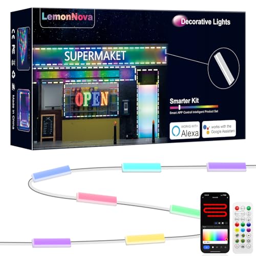 Image of 40FT LED Storefront Lights for Business - DIY 16M Color Outdoor Lights with Remote & App Control, 44 Modes Changing and Timer LED Strip Lights for Restaurants, Bars, Windows,House,Holiday, Daily
