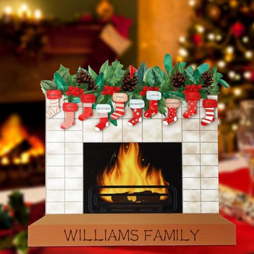 Thyle 18 Pcs Personalized Christmas Ornament 2025 11.8'' Large Fireplace
