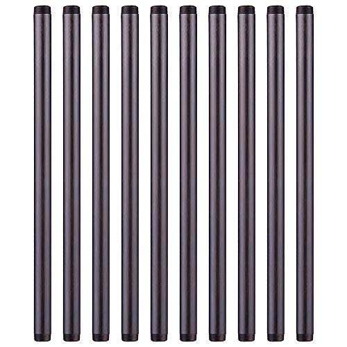 1â€ x 24 â€ Black Malleable Steel Nipples Fitting, 1 Inches Threaded Pipe Nipples, DIY Steampunk Industrial Vintage Style, 10 Pack.