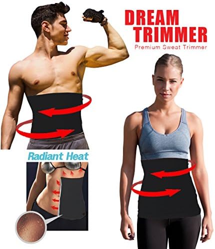 Waist Trimmer. Belly Fat Cellulite Burner with Silver Anti-Bacterial Coating, Body Shaper Exercise Belt, Sweat Sauna Abdominal Binder, Training Fitness Belt, Women's Large: 30"-32"