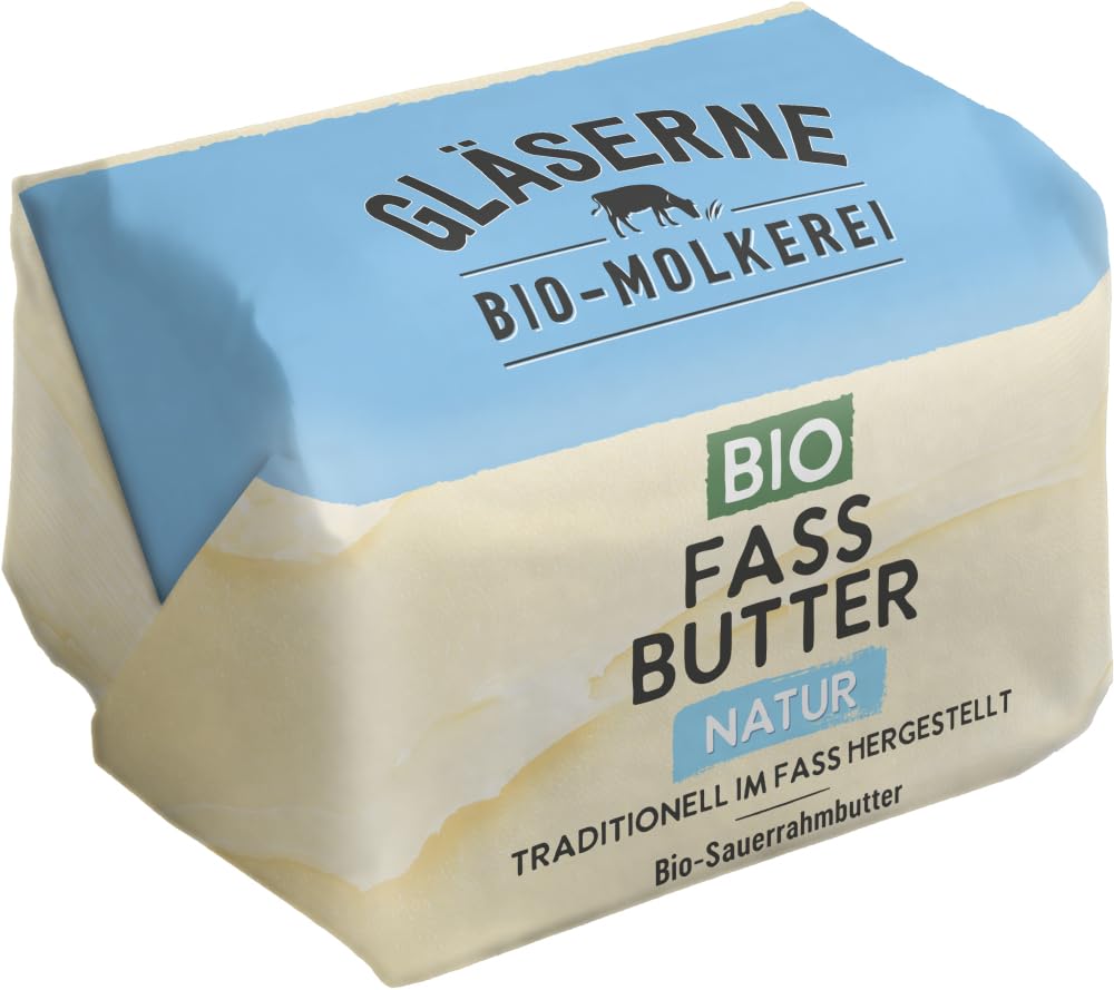  GM Bio Fassbutter natur für gesunde Ernährung bei Mahlzeiten
| GM Bio Fassbutter natur mit Sauerrahm ideal für Bio-Esse
