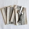 Solino home stripe linen napkins set of 4100 pure linen black and natural cloth napkins 20 x 20 inchwashable farmhouse dinner napkins for winter holiday decor  urban country home decor
