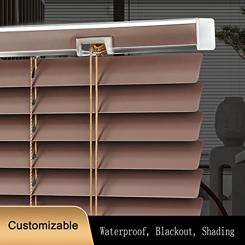 Persianas venecianas de aluminio marrón opacas para oscurecer el hogar 5