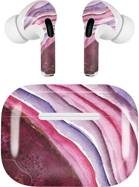 Skinit Decal Audio Skin Compatible with Apple AirPods Pro - Plum Watercolor Geode Design