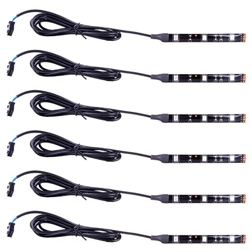 ECCPP 6Pcs Motorcycle LED Lights Kit Multi-Color Accent Glow Neon Lights LED Strip Light with Remote Control