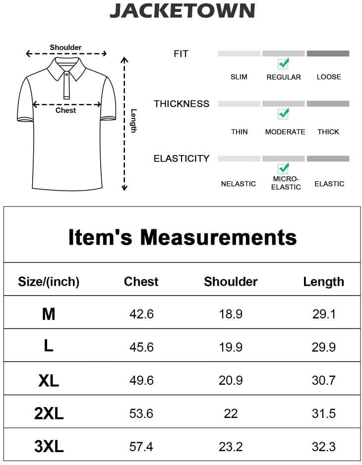 Miniatura 7 de JACKETOWN Polo de manga corta para hombre, que absorbe la humedad, polo táctico para exteriores