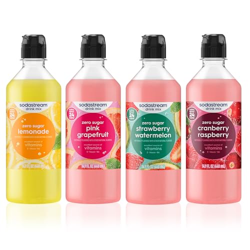 SodaStream Zero Original Variety Pack New Pour Bottle 440ml (Pack of 4)