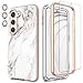 Produktbild Chvelop Samsung S23 Plus Hülle mit Stoßfänger & Schutzfolie & Glitzer Kameraschutz, Samsung Galaxy S23 Plus Hülle Schick Anti-Verblassen Stoßfest TPU Handyhülle für Galaxy S23 Plus (6,6 Zoll) Marmor