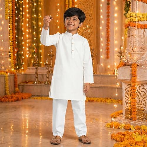 Image of Chandrakala Kids Kurta Set for Boys Indian Ethnic Wear (KK117-P)