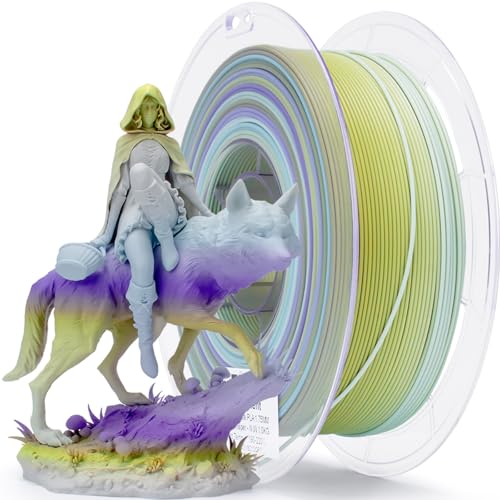 Image of ZIRO 3D Printer Filament, Fast Color Change Filament 1.75mm, Color Gradient Material, 1.75mm PLA Filaments, Dimensional Accuracy + /- 0.03mm, Fit Most FDM Printer 1KG Spool, Dawn Whisper (Matte)