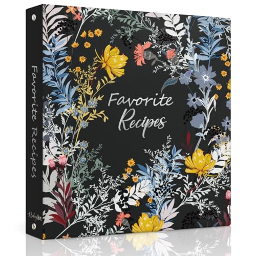 Recipe Binder with Plastic Sleeves, Full Page Cards and Dividers, Recipe Binder 8.5x11 3 Ring, Blank...