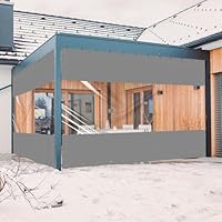 Ezcasch 2.25x3m Plane mit Ösen Wasserdicht Transparent Outdoor 0.45mm Plane Durchsichtig Winddicht Pavillonplane Klarsicht Schutzplane für Pergola Veranda Gazebo (Höhe x Breite, Grau)
