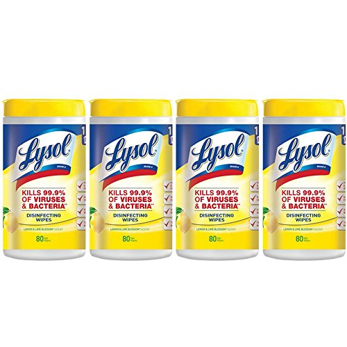 Lysol Disinfecting Wipes, Lemon and Lime Blossom, 80 Count (Pack of 4)