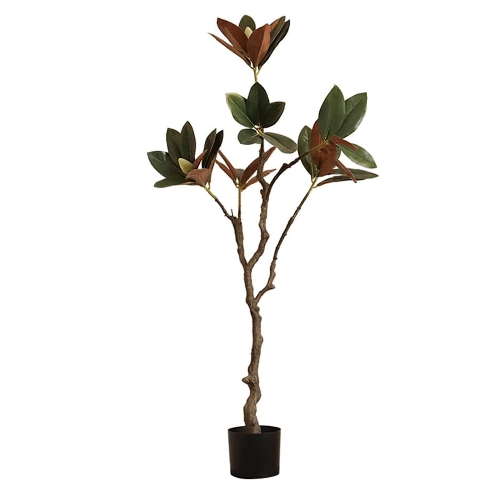 WOTZOV Fake Tree 150Cm/4.9Ft Fake Tree Artificial Magnolia Tree With Black Pots Simulation Tree For Indoor Outdoor Home Faux Tree Realistic Design