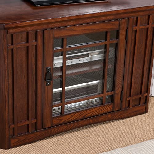 Leick Home 82285 Mission Corner TV Stand Made from Solid Wood, One Door and Adjustable Shelf, for 50" TVs, Mission Oak - Image 7