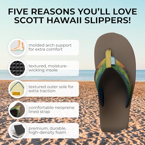 Scott Hawaii Men's Kaiko Sandal | Nylon Strap with Neoprene Lining | Molded Non-marking No-slip Outsole | Arch Support and Heel Cup | Marine & Boat Friendly2