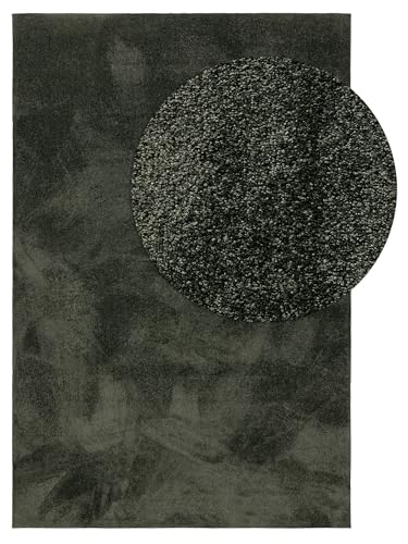 benuta Nest Waschbarer Teppich Nina - Grün 200x300 cm - Kunstfaser - Rechteckig & im Style: Uni, Minimalistisch - Pflegeleicht für Wohnzimmer Schlafzimmer