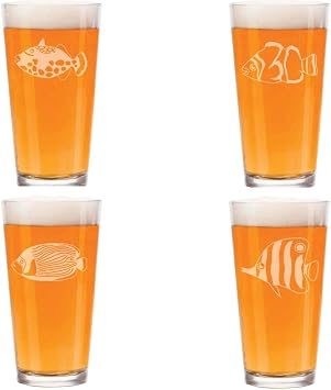 MIP Salt Water Fish Sea Collection Beer Pint Glass