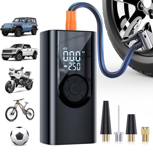 Compresseur d'air portable USB gonflage rapide pneu voiture et velo sans fil