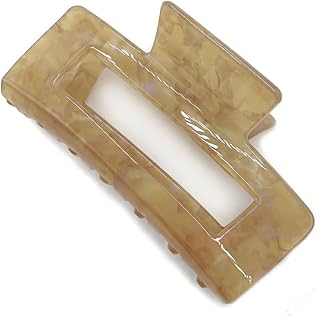 مشابك شعر مربعة من الاسيتات 8277 من تيتانيا، طول 10 سم، لون بيج