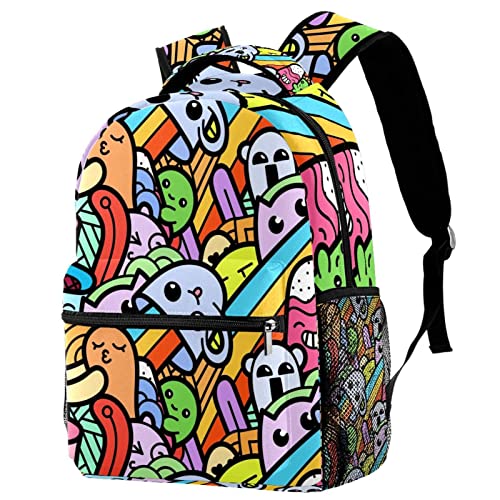 Sac à dos arc-en-ciel léger et mignon pour les livres d'école des garçons et filles